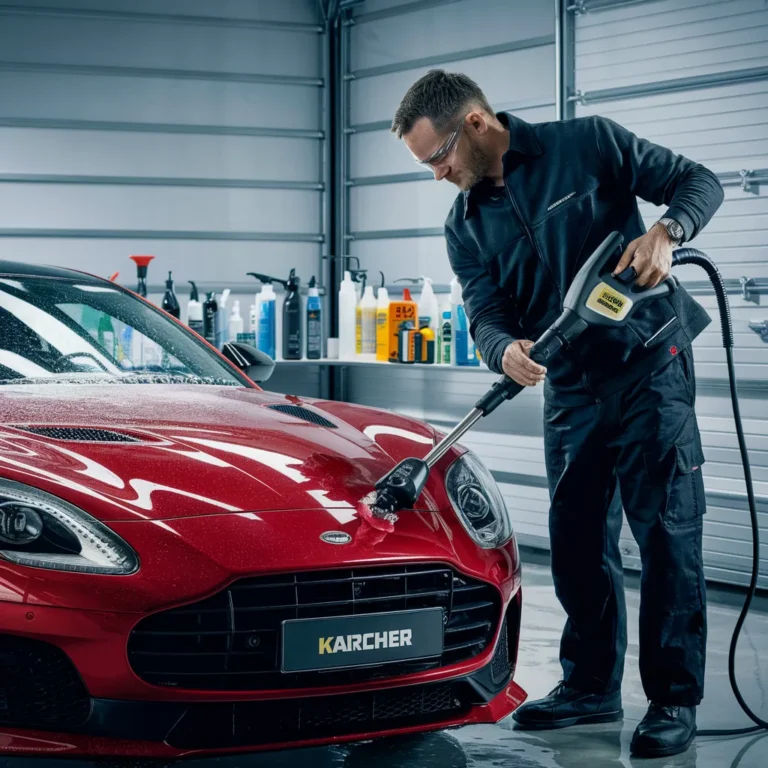 washing car with karcher